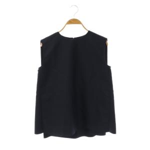 フォルムドコットンバックタックノースリーブブラウス プルオーバー 38 紺 /NR OS