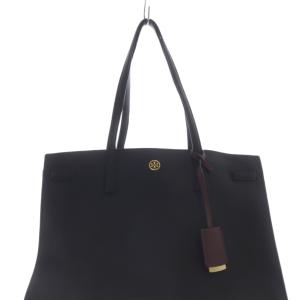 TORY BURCH ウォーカーサッチェル ハンドバッグ レザー 黒 ブラック /SR24