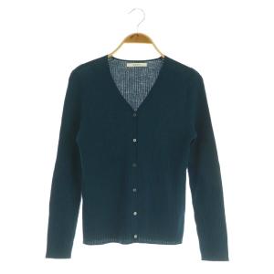ウールリブVネックカーディガン 長袖 38 グリーン /MY OS