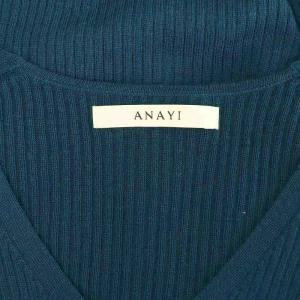 ANAYI ウールリブVネックカーディガン 長袖 38 グリーン /MY OS
