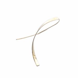 平板ひねり クロスフックピアス 片耳 K10 イエローゴールド /SR25