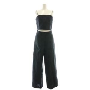 24AW ドライワッシャーコンビネゾン オールインワン サロペット ストライプ 36 紺 ネイビー /AT