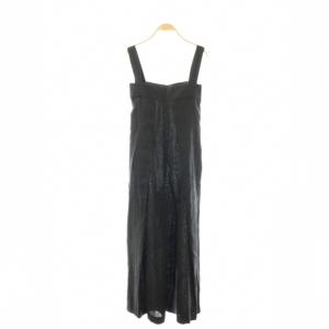 Tack Wide Jumpsuit リネン F ブラック