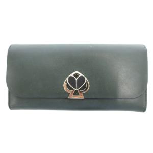 二コラ ツイストロック フラップ コンチネンタル ウォレット 長財布 二つ折り レザー ディープエバーグリーン