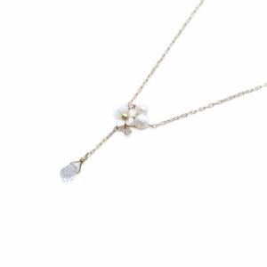 Dia 淡水パールネックレス K10YG イエローゴールド /SR28