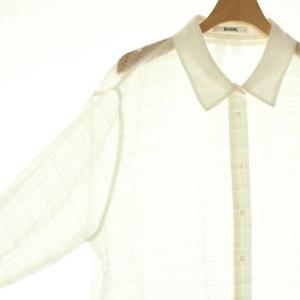 SNIDEL 25SS シンプルシアーシャツ 長袖 シースルー F 白 ホワイト SWFB252006 /AT OS