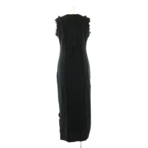 FRAY I.D 24AW ツィードフリンジ2wayニットワンピース マキシ ロング ノースリーブ F 黒 ブラック /AT