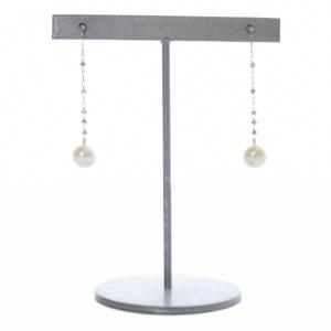 パールチェーンピアス Pt850×Pt900 シルバーカラー