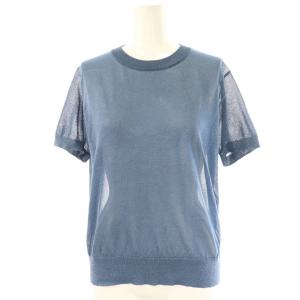 25SS ソフトブライトラメトップス カットソー 半袖 シアー ブルーグレー /DO OS