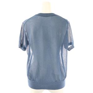 ebure 25SS ソフトブライトラメトップス カットソー 半袖 シアー ブルーグレー /DO OS