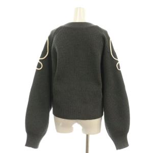 Adam et Rope' 24AW ラインニットカーディガン 長袖 Vネック F グレー /NR OS