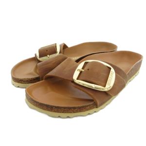 MADRID BIG BUCKLE SANDAL サンダル レザー 本革 バックル 23cm キャメル