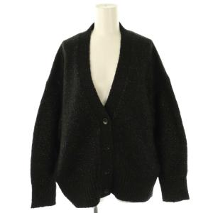 Sparkle yarn cardiganニットカーディガン Vネック S 黒 ブラック /AT OS