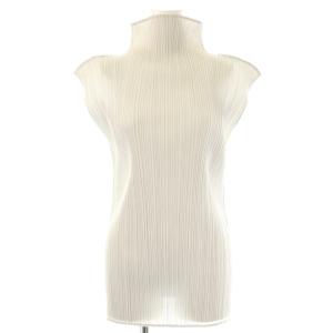 ノースリーブハイネックカットソー プリーツ プルオーバー F ライトグレー /DO OS