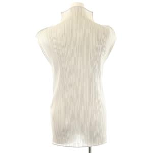 PLEATS PLEASE ISSEY MIYAKE ノースリーブハイネックカットソー プリーツ プルオーバー F ライトグレー /DO OS