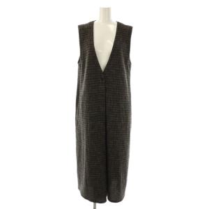 HaaT ウール ジャンパースカート ワンピース ノースリーブ 2 茶 ブラウン /AT OS