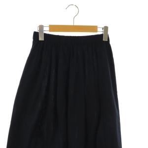 JURGEN LEHL コットン スカート ギャザー マキシ ロング M 紺 ネイビー /AT OS