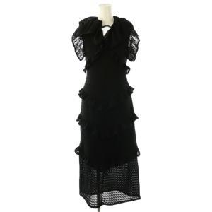 23SS ストレッチレースワンピース ロング 0 ブラック /DF OS