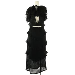 Lily Brown LilyBrown 23SS ストレッチレースワンピース ロング 0 ブラック /DF OS