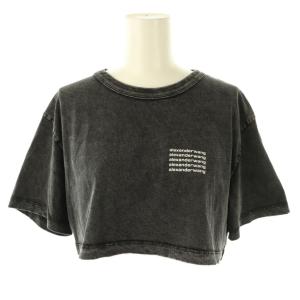 クロップド Tシャツ 半袖 カットソー XS ブラック /HK OS