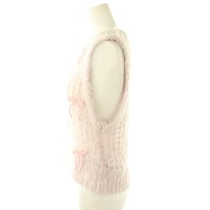 furfur 24AW シャイニーリボンベスト F ピンク /HK OS