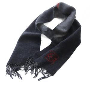 マフラー アナグラム ウール カシミヤ混 フリンジ ダークグレー グレー /YO3 OH