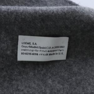LOEWE マフラー アナグラム ウール カシミヤ混 フリンジ ダークグレー グレー /YO3 OH