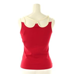 adidas Originals 25SS CROSS TOP トップス キャミソール ロゴ刺繍 S 赤 白 /NR OS