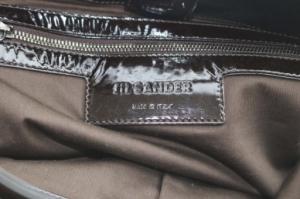 JIL SANDER ワンショルダーバッグ エナメルレザー ダークブラウン