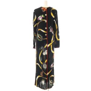 MARNI ×フランクナヴィン Frank Navin 総柄ワンピース ロング 36 ブラック マルチカラー /ES