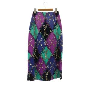 GUCCI GGランバスラマージュプリントスカート ベロア 40