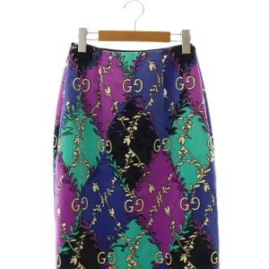 GUCCI GGランバスラマージュプリントスカート ベロア 40