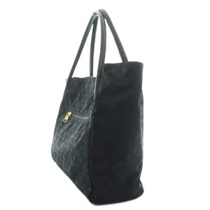 russet ハンドバッグ トート モノグラム ナイロン レザー 紺 ネイビー 黒 ブラック /SS OS