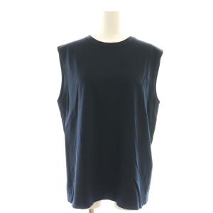 バックジップノースリーブカットソー クルーネック 38 紺 ネイビー /AT OS