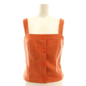 eimy istoire ツイードセットアップ ビスチェ キャミソール プルオーバー フレアパンツ M オレンジ /NR OS