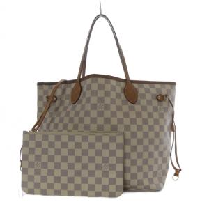 ダミエ アズール ネヴァーフルMM トートバッグ ホワイト N51107