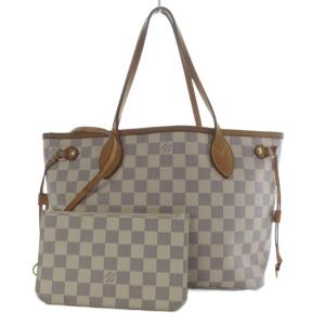 ダミエ アズール ネヴァーフルPM トートバッグ ホワイト N51110