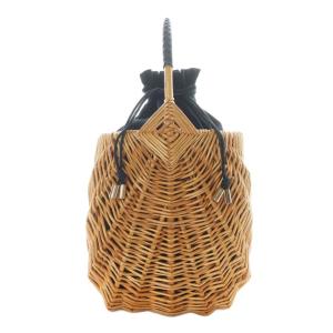 TSURU MINI BUSKET 巾着 かごバッグ バスケット レザー 茶色 ブラウン 黒 ブラック