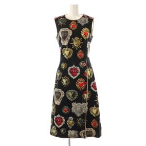セイクリッドハート プリント ノースリーブワンピース 40 マルチカラー