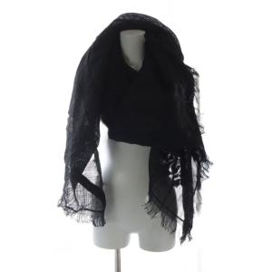 DRIES VAN NOTEN ストール シルク フリンジ ブラック