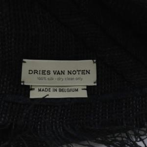 DRIES VAN NOTEN ストール シルク フリンジ ブラック