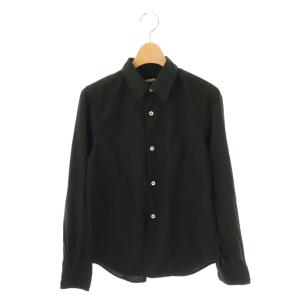 シャツ 長袖 スタンドカラー XS 黒 ブラック /AT OS