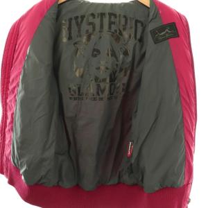 HYSTERIC GLAMOUR PRIMALOFT ワッペン装飾 ジャケット 中綿 ジップアップ F ピンク /AT OS