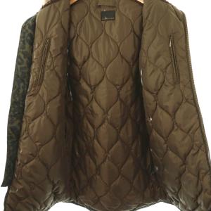 HYSTERIC GLAMOUR PRIMALOFT レオパード 中綿 ナイロン モッズコート ロング F カーキ 黒 ブラック /AT