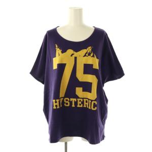 ナンバリングガールプリントTシャツ カットソー フレンチスリーブ F 紫 パープル /AT OS SH