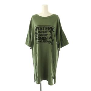 WONDERFUL WOMEN Tシャツ ワンピース ミニ 半袖 F カーキ /AT OS SH