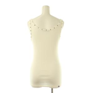 HYSTERIC GLAMOUR スタッズ装飾 スカルプリント タンクトップ Uネック F 白 ホワイト /AT OS