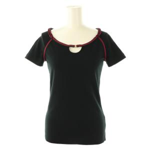 ケーブルデザイン シェリーライン Tシャツ カットソー 半袖 XS 黒 ブラック /AT OS SH