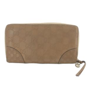 シマライン GG柄 ラウンドジップ長財布 レザー 茶色 ブラウン 323397 /SR SH OH