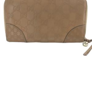 GUCCI シマライン GG柄 ラウンドジップ長財布 レザー 茶色 ブラウン 323397 /SR SH OH